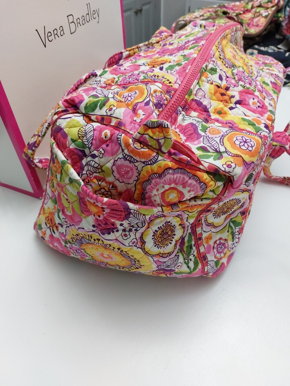 Vera Bradley Large Duffel & Hanging Organizer Clementine New - Picture 6 of 9